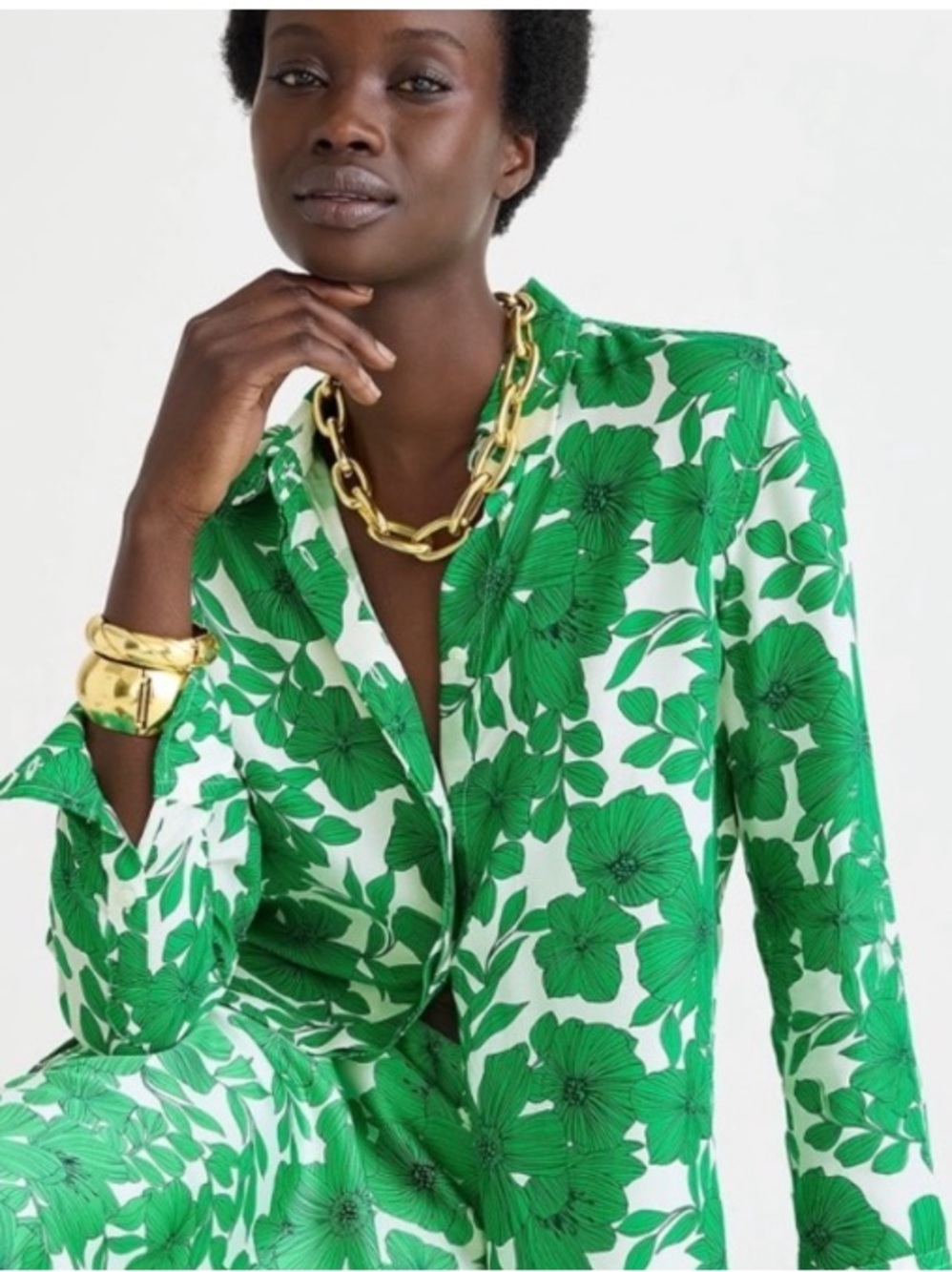 NWT J crew Classic-fit cupro-blend shirt greenhouse floral print sz 2